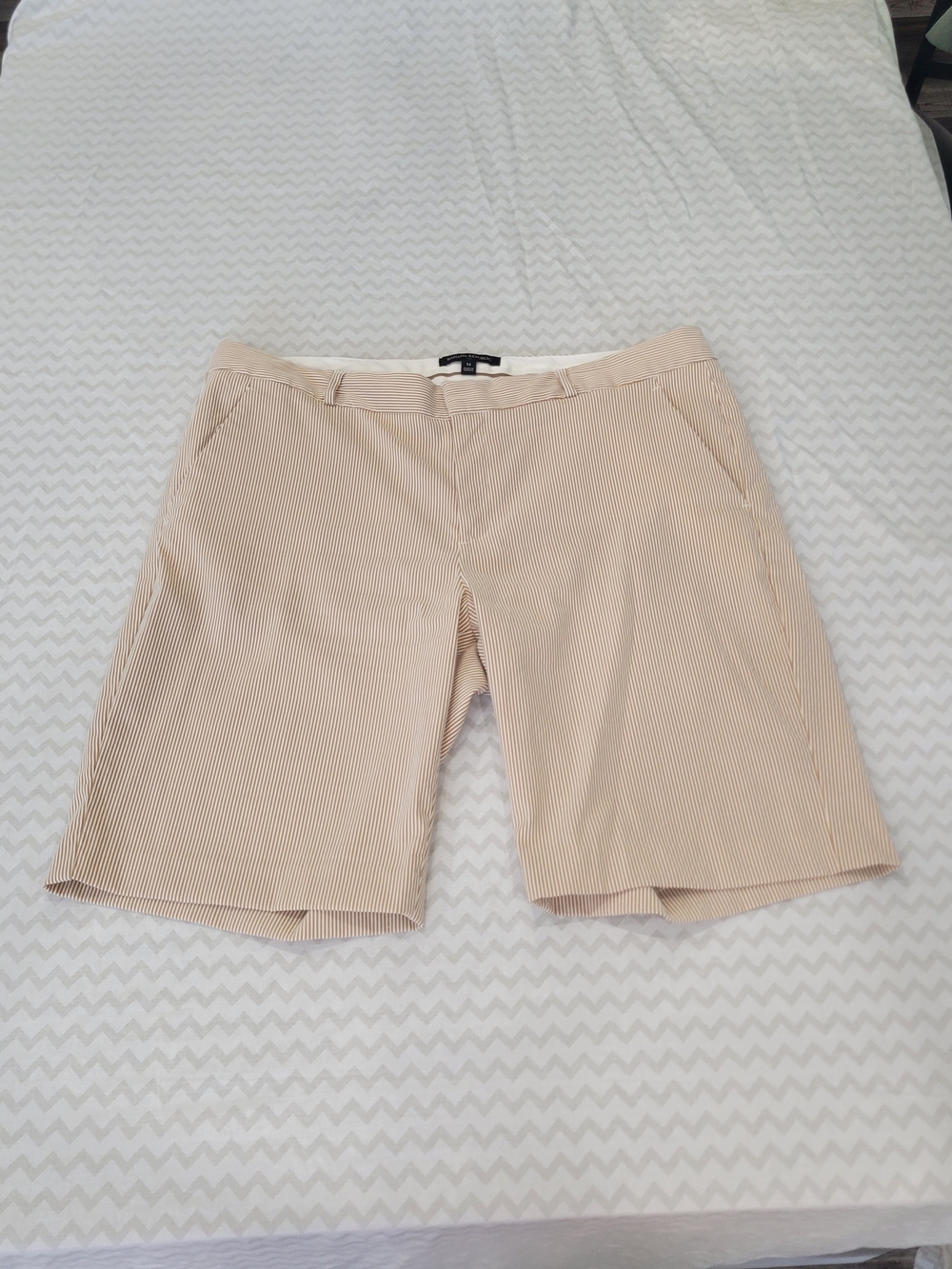 Banana Republic Neutral Pinstripe Bermuda Shorts Size 14